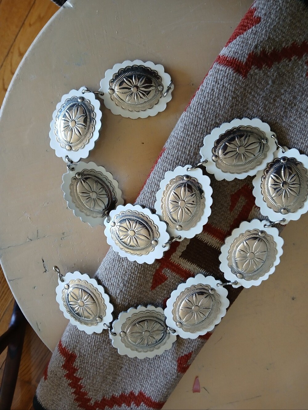 Vintage Leather Concho Belt M/L Accessories By Pearl